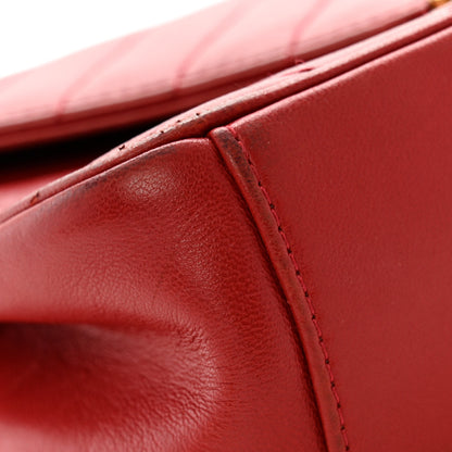 Chanel Lambskin Chevron Quilted Small Pyramid CC Flap Red 12 of 17