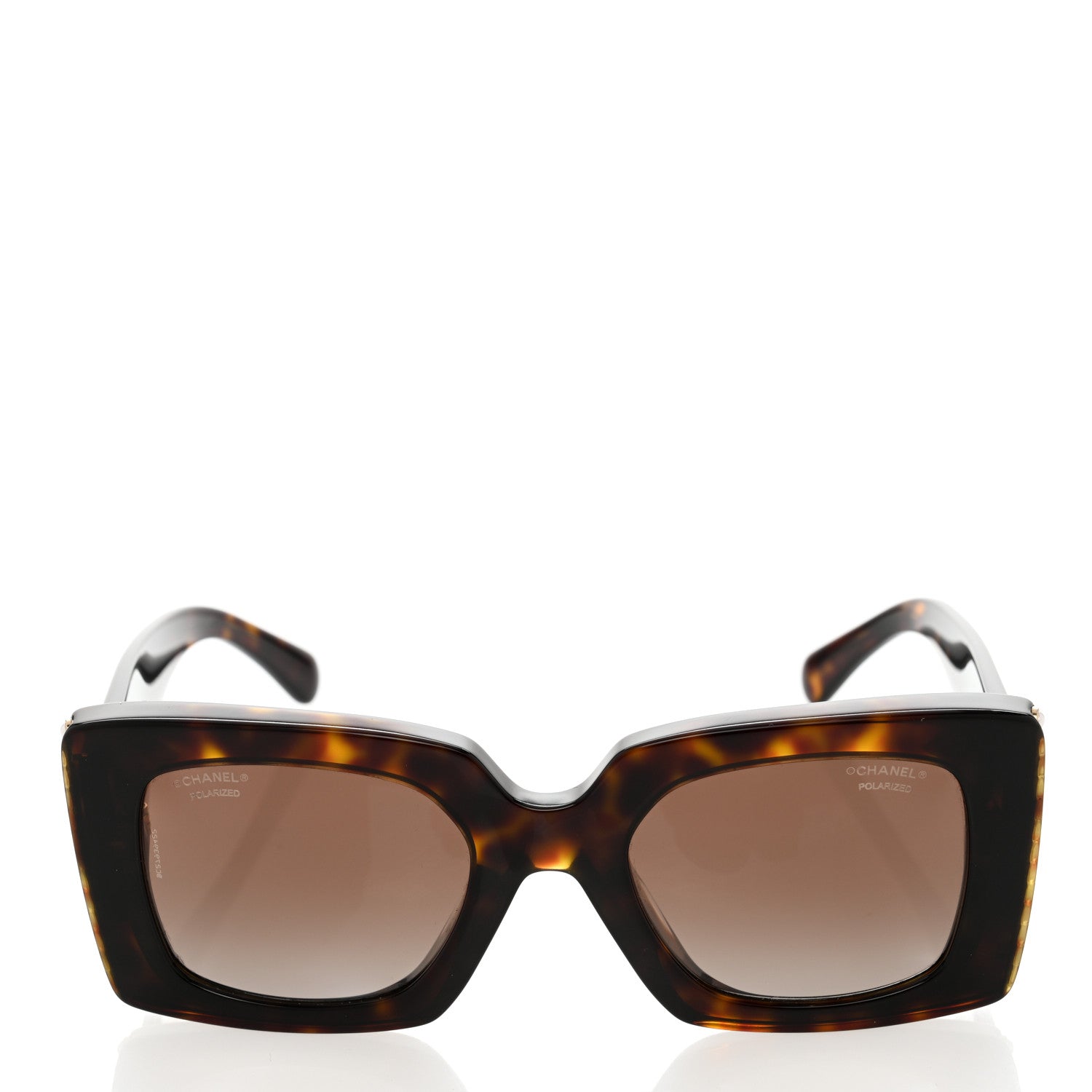 Chanel Acetate Pearl Rectangle Sunglasses 5480-H-A Tortoise 2 of 8