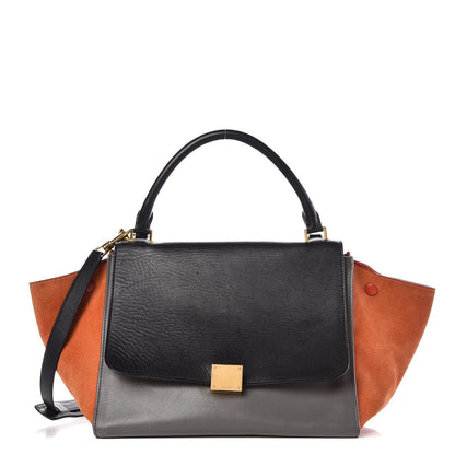 Celine Smooth Calfskin Suede Medium Tri-Color Trapeze Flamingo 1 of 23