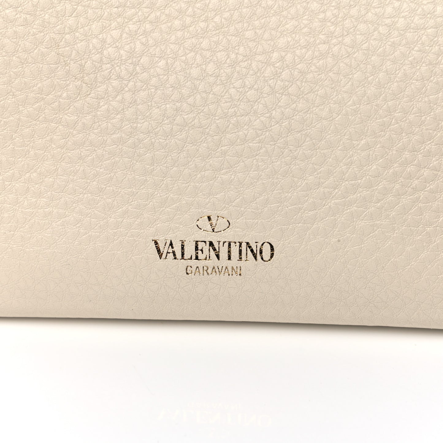 Pebbled Calfskin Mini Rockstud Crossbody Bag White