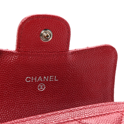 Chanel Caviar Quilted Flap Card Holder Wallet Red 6 of 9