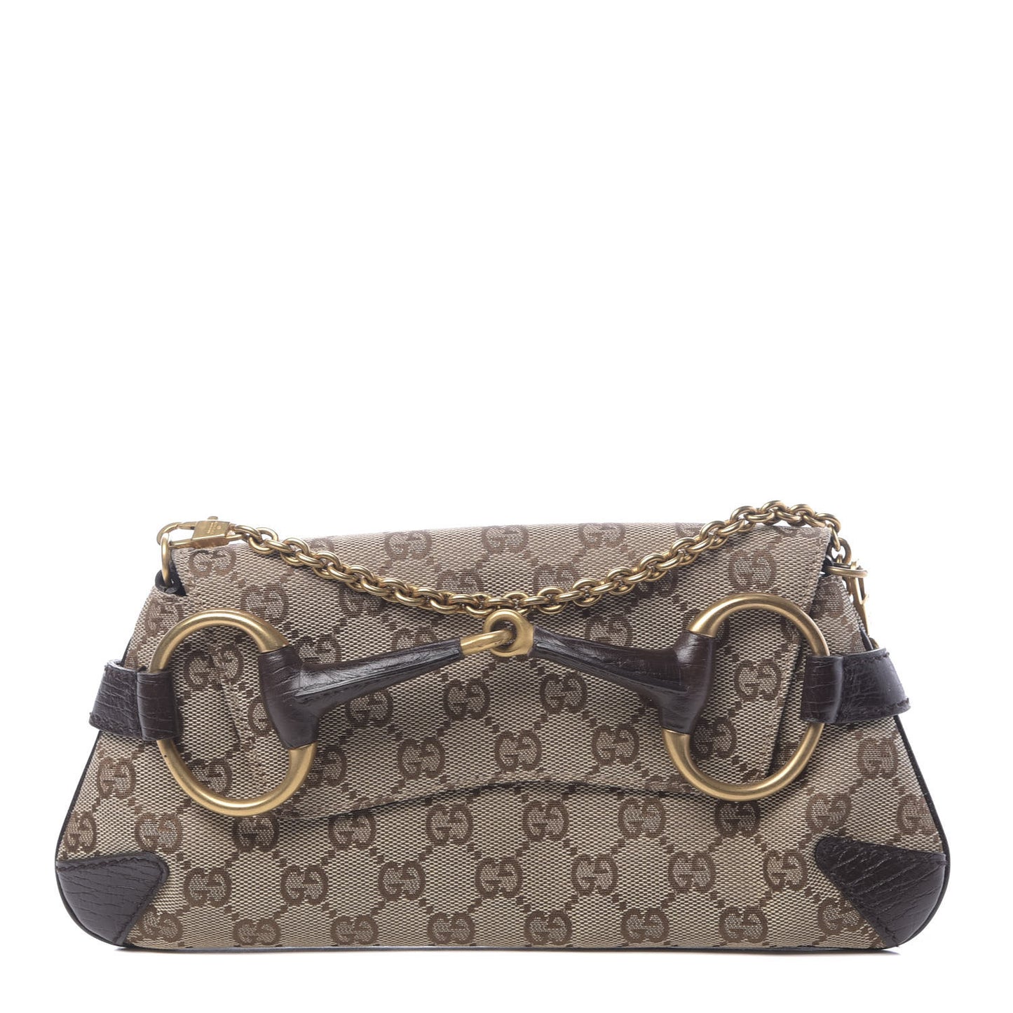 Monogram Horsebit Clutch Dark Brown