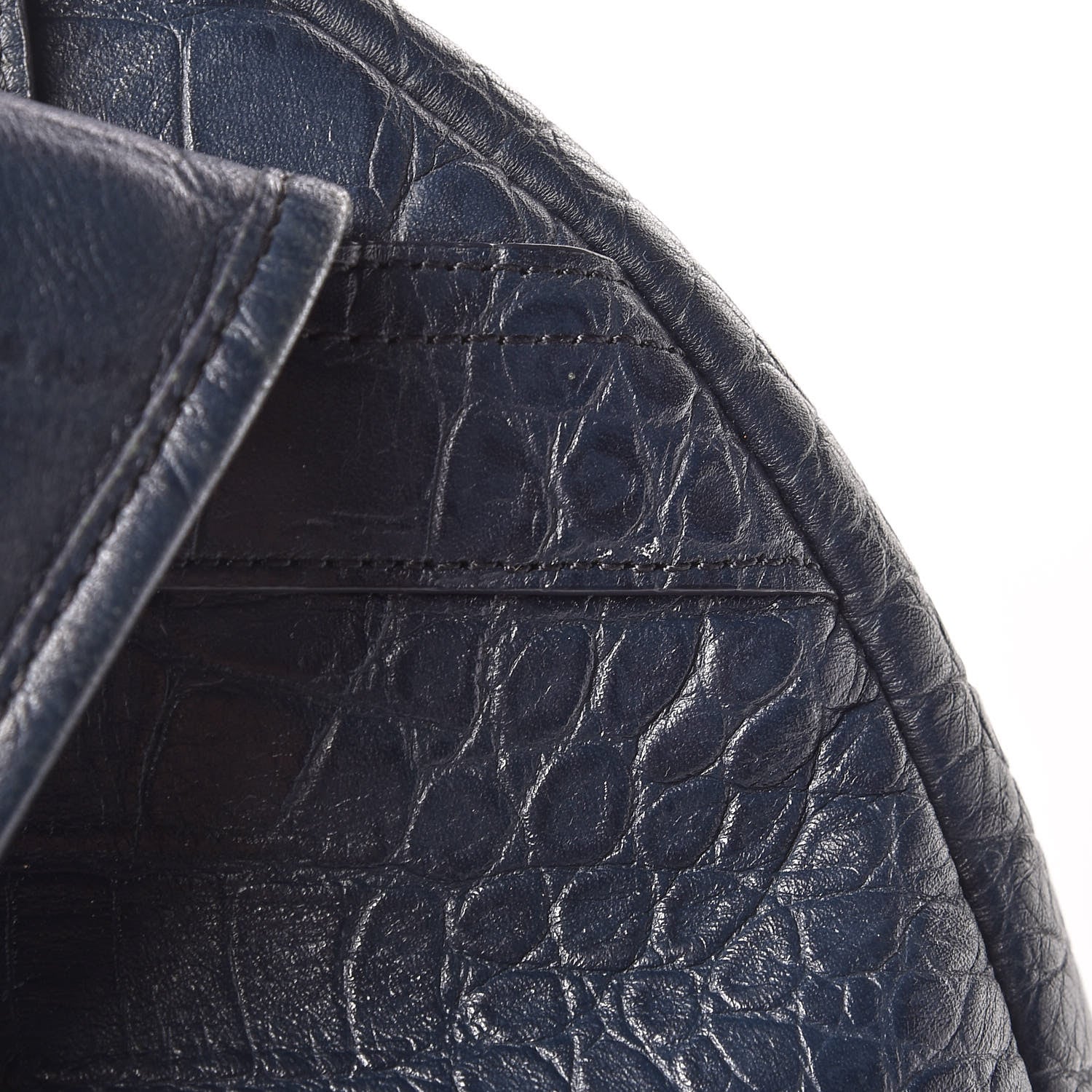 MCM Calfskin Crocodile Embossed Large Luxus Backpack Blue 20 of 24