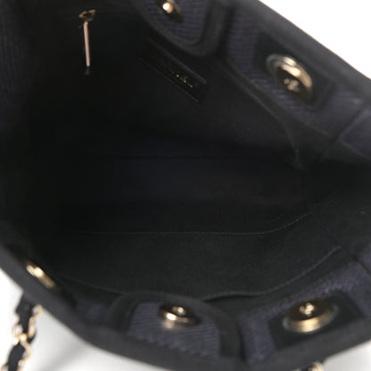 Chanel Mixed Fibers Calfskin Mini Deauville Tote Black 5 of 10