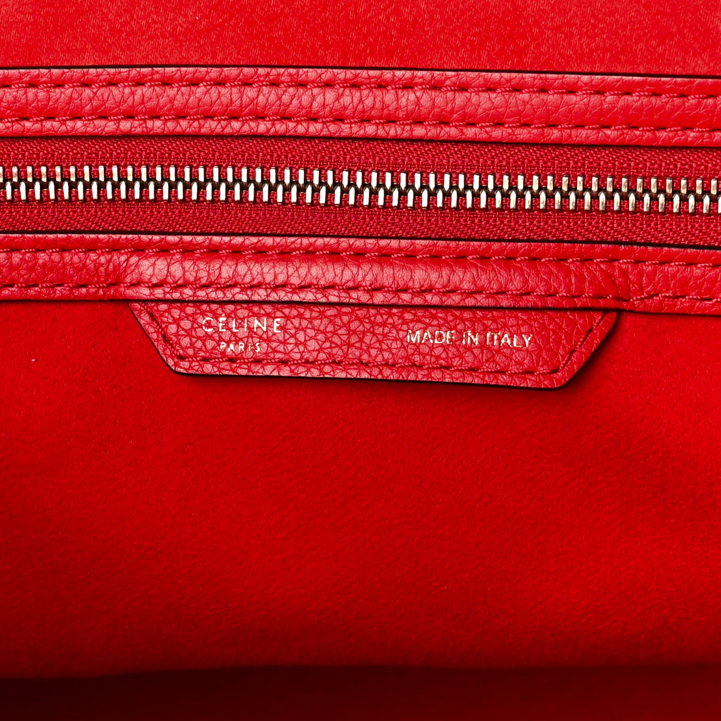 Drummed Calfskin Mini Luggage Coquelicot