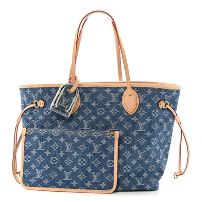 Louis Vuitton Monogram Denim Neo Neverfull MM Blue 3 of 11