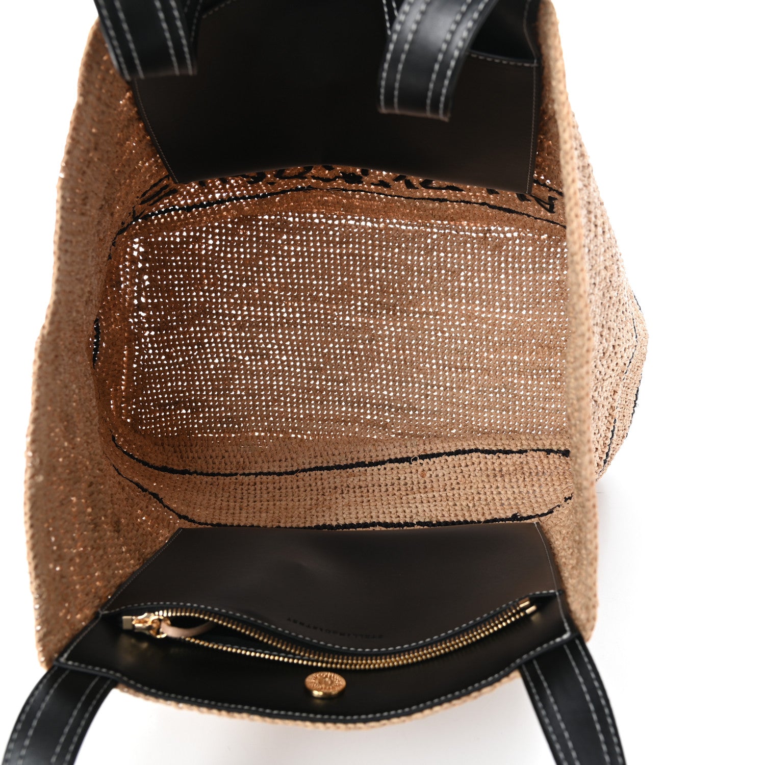 Stella McCartney Raffia Faux Leather Medium Tote Sand 5 of 9