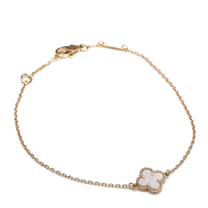Van Cleef & Arpels 18K Yellow Gold Mother of Pearl Sweet Alhambra Bracelet 1 of 6