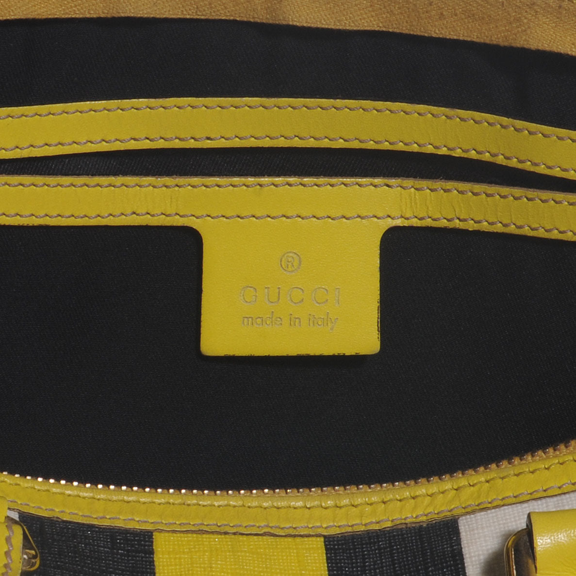 Gucci GG Plus Monogram Web Stripe Medium Joy Boston Yellow 6 of 7