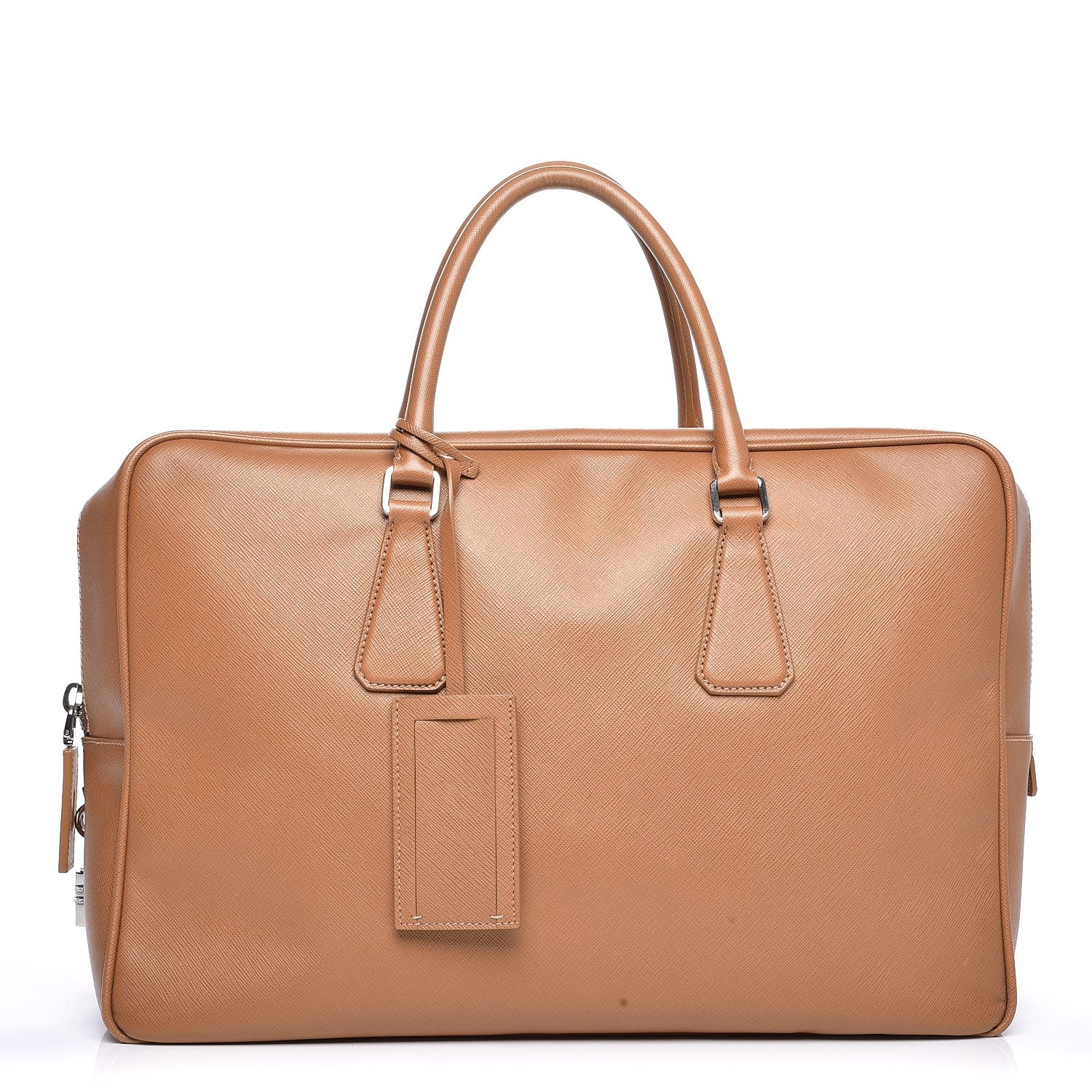 Prada Saffiano Travel Briefcase Beige 1 of 16