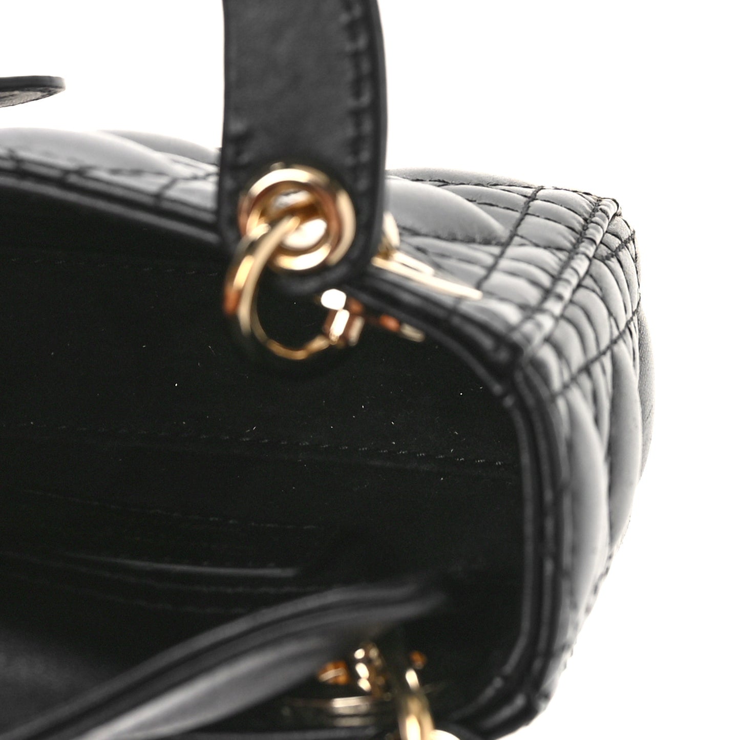 Lambskin Cannage Micro Lady Dior Black