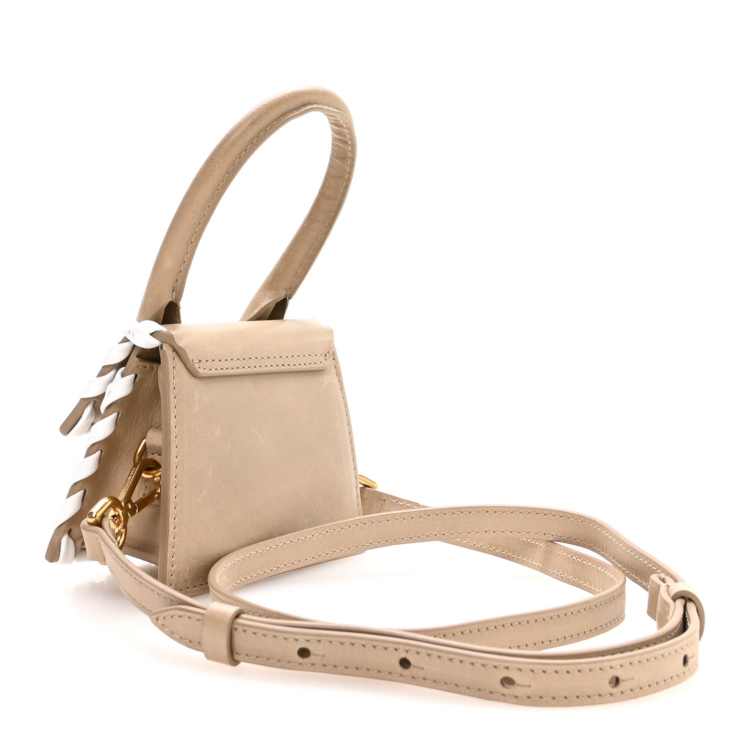 Jacquemus Calfskin Le Chiquito Whipstitch Beige 3 of 9