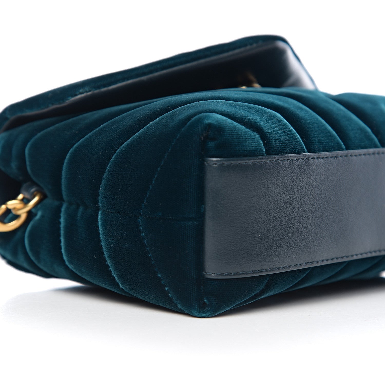 Saint Laurent Velvet Y Quilted Monogram Toy Loulou Chain Satchel Dark Ottanio 7 of 10