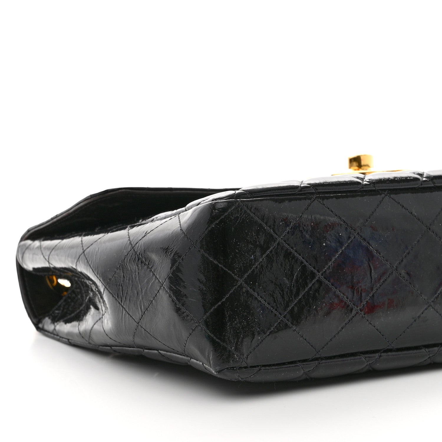 Chanel Patent Quilted XL Jumbo Single Flap Black 8 of 9