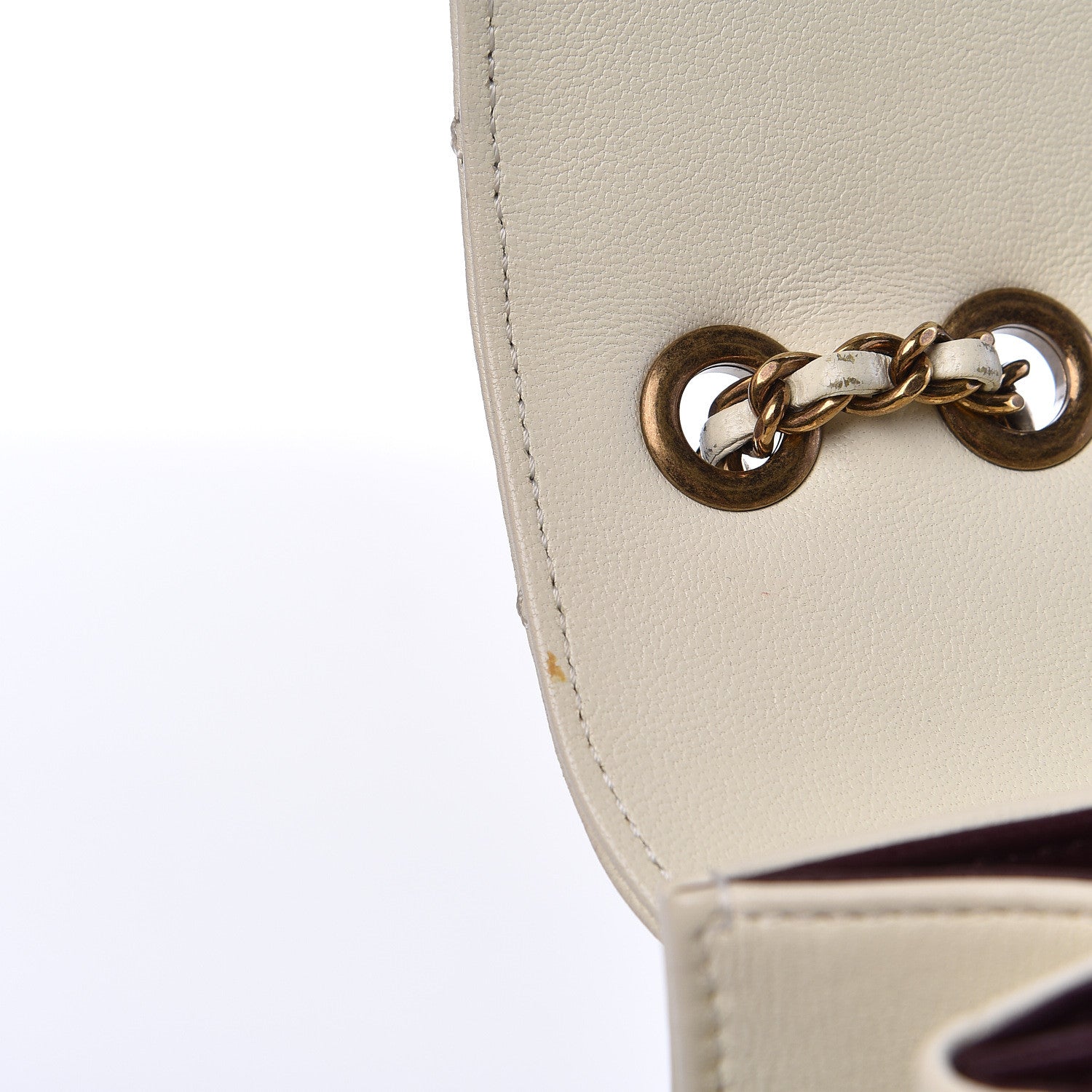 Chanel Sheepskin Quilted Beauty Lock Flap White 24 of 31