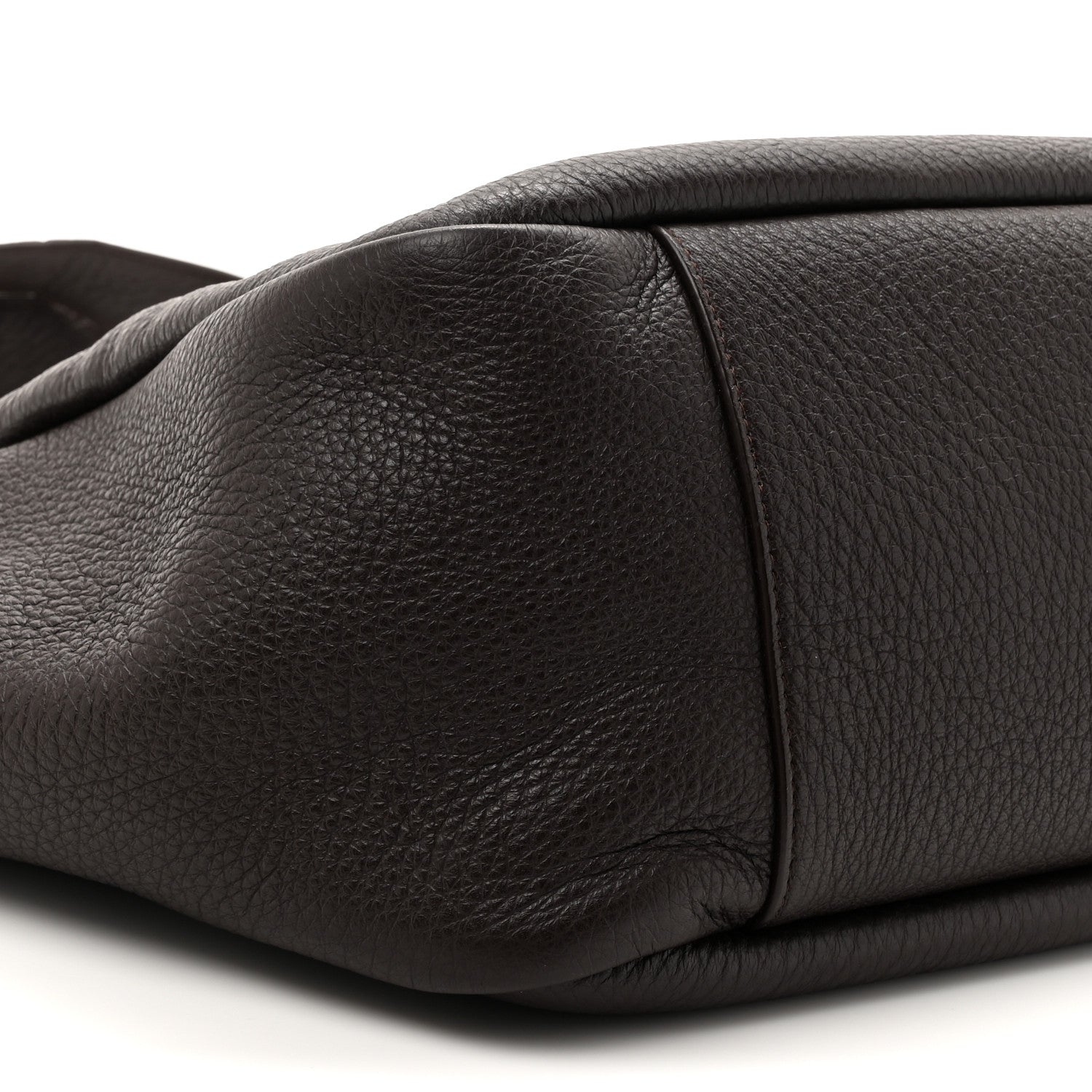 Saint Laurent Grained Deerskin Bea Tote Marron Fonce 9 of 9