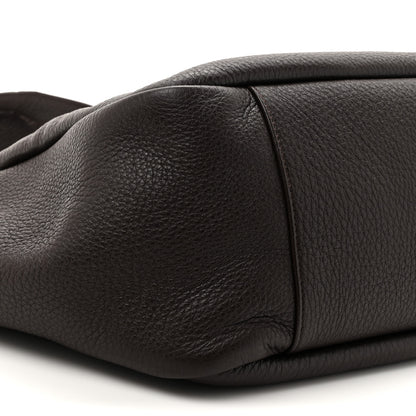 Saint Laurent Grained Deerskin Bea Tote Marron Fonce 9 of 9