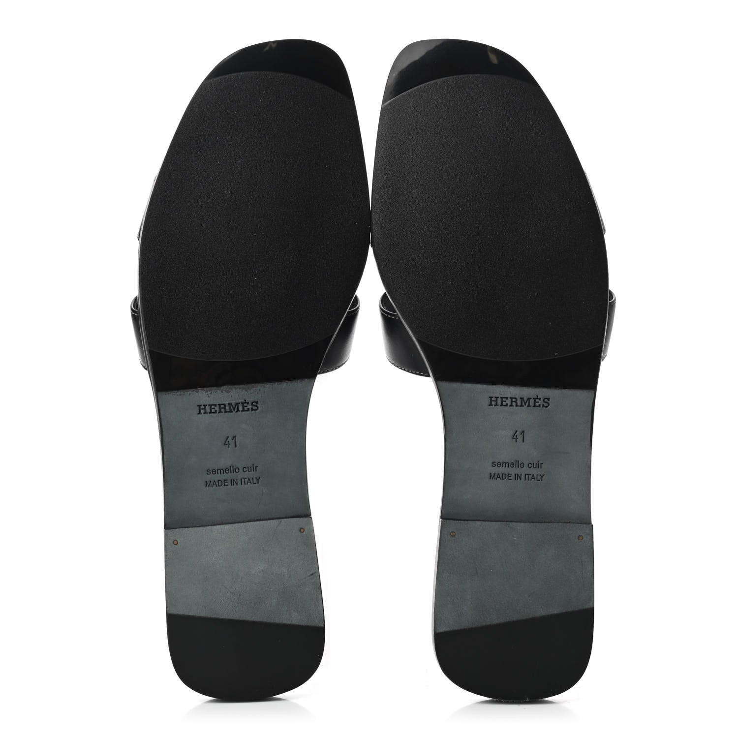Hermes Box Calfskin Oran Sandals 41 Black 5 of 8