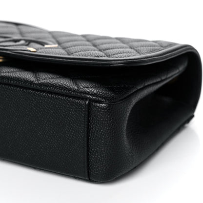 Chanel Caviar Quilted Medium CC Filigree Flap Black 10 of 12
