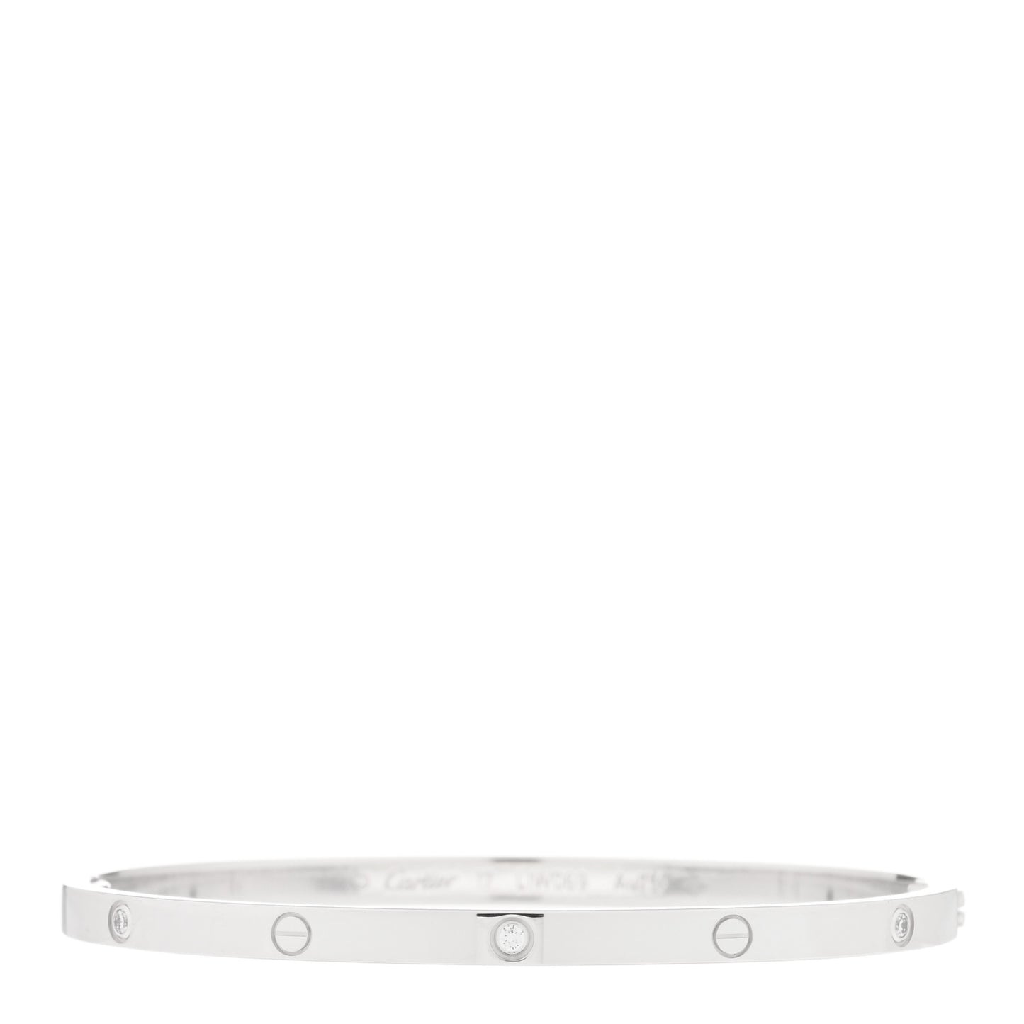 18K White Gold 6 Diamond Small LOVE Bracelet 17