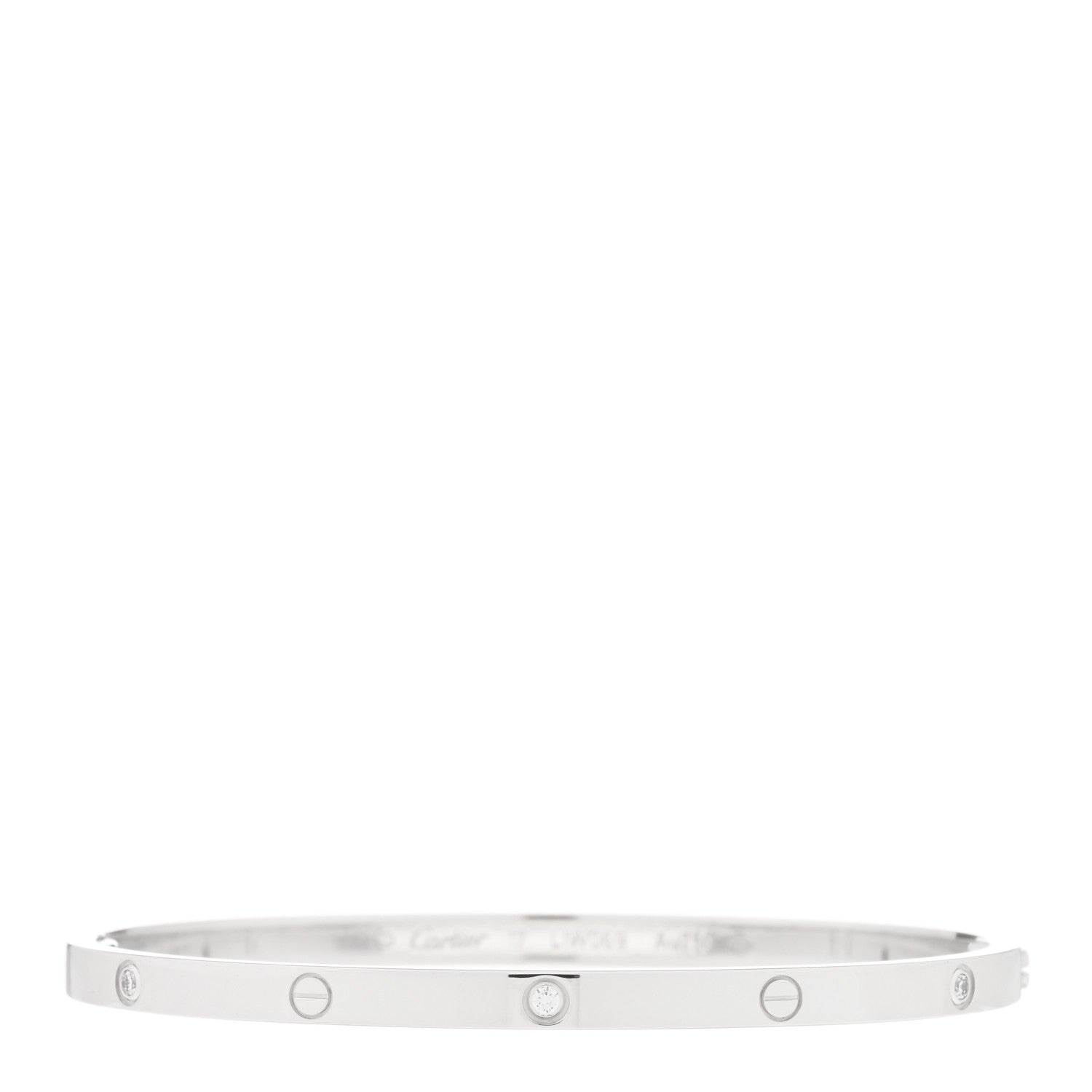 Cartier 18K White Gold 6 Diamond Small LOVE Bracelet 17 1 of 5