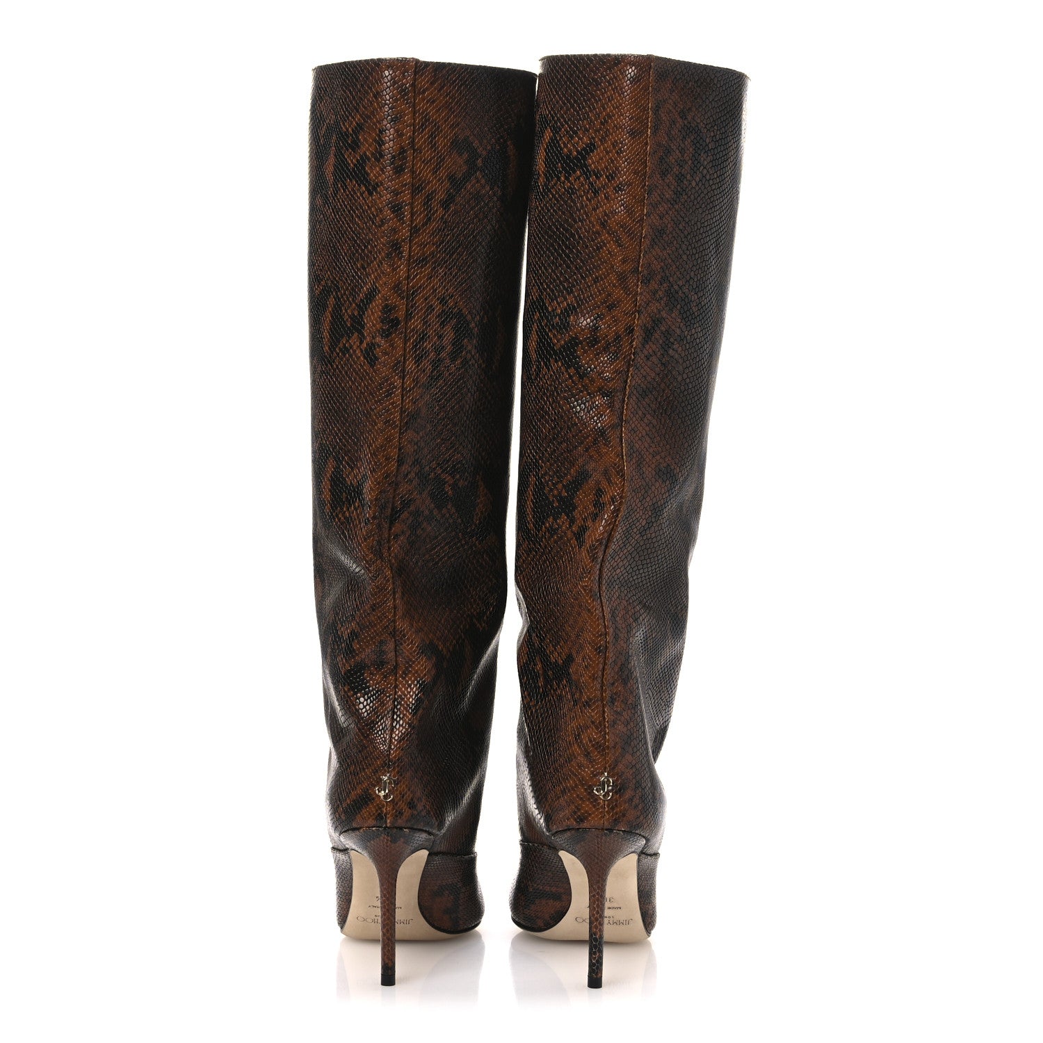 Jimmy Choo Snake Printed Brelan 85 Tall Boots 38.5 Cuoio 6 of 11