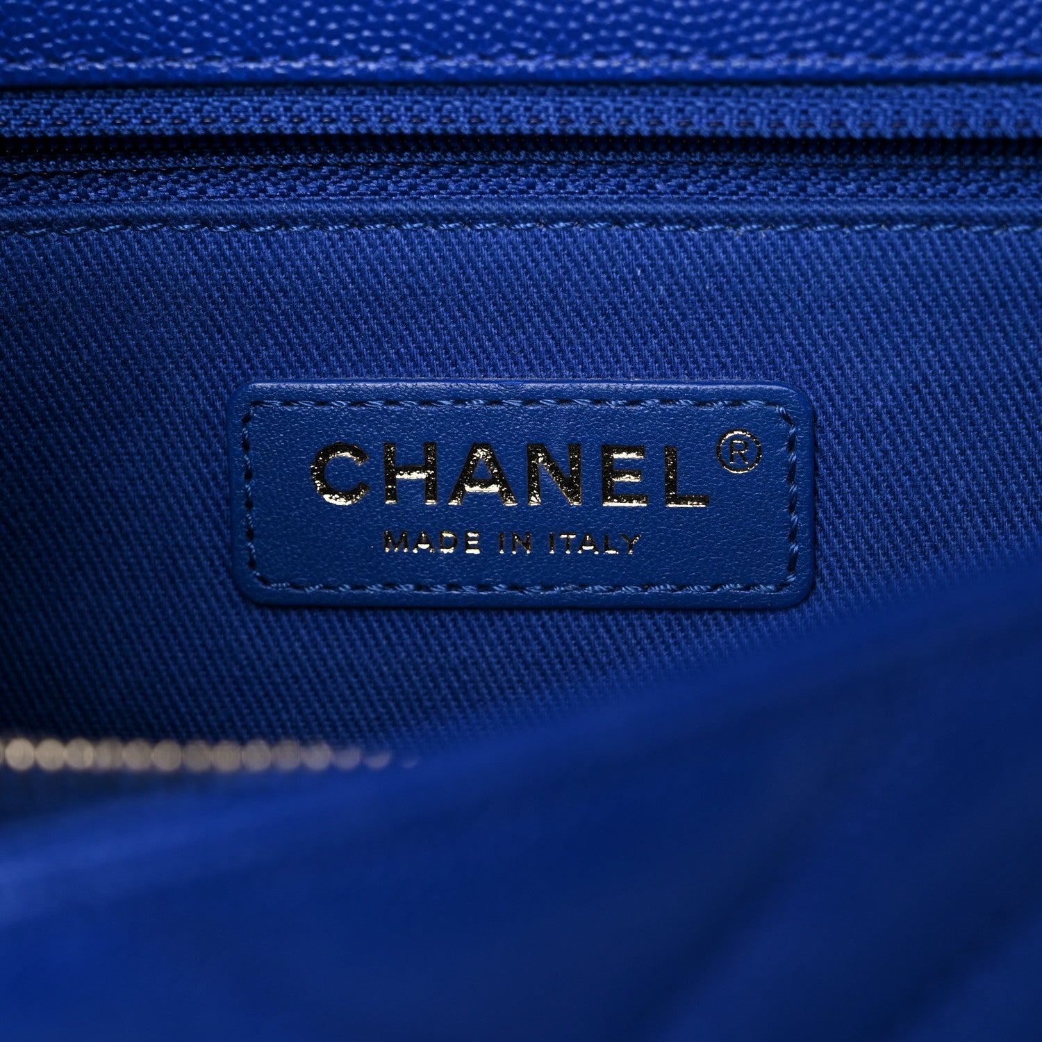Chanel Caviar Chevron Quilted Small Coco Handle Flap Blue 10 of 11