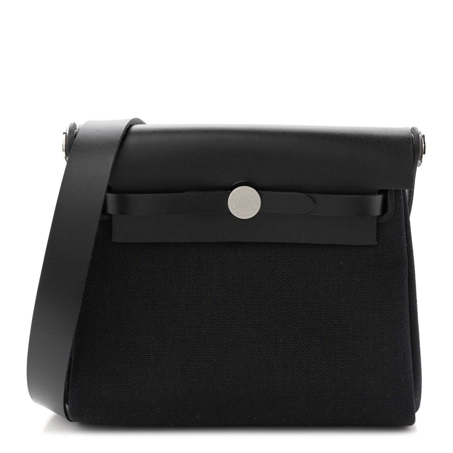 Hermes Military Toile Vache Hunter Herbag Zip Retourne 20 Black 1 of 11