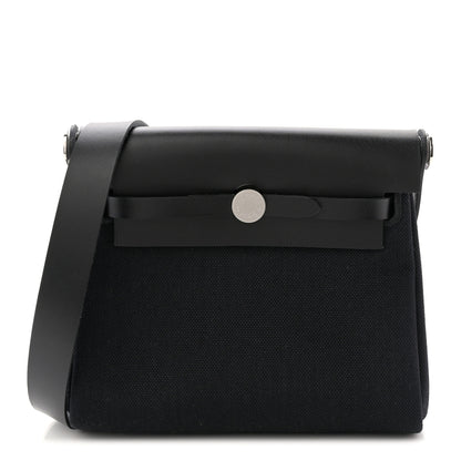 Hermes Military Toile Vache Hunter Herbag Zip Retourne 20 Black 1 of 11