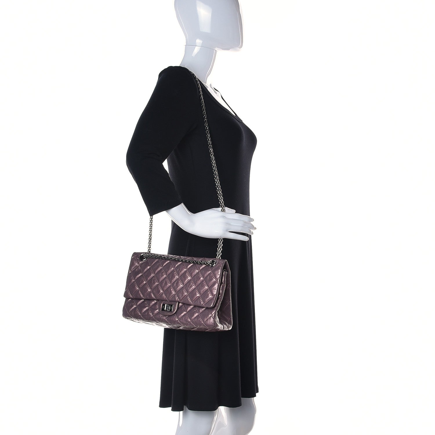 Chanel Metallic Calfskin Quilted 2.55 Reissue 226 Flap Rose Fonce 2 of 10