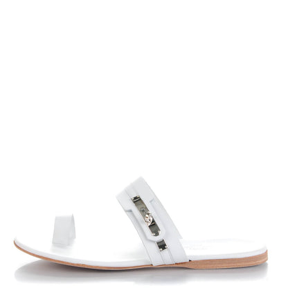 Hermes Lambskin Quasar Sandals 38 White 1 of 7