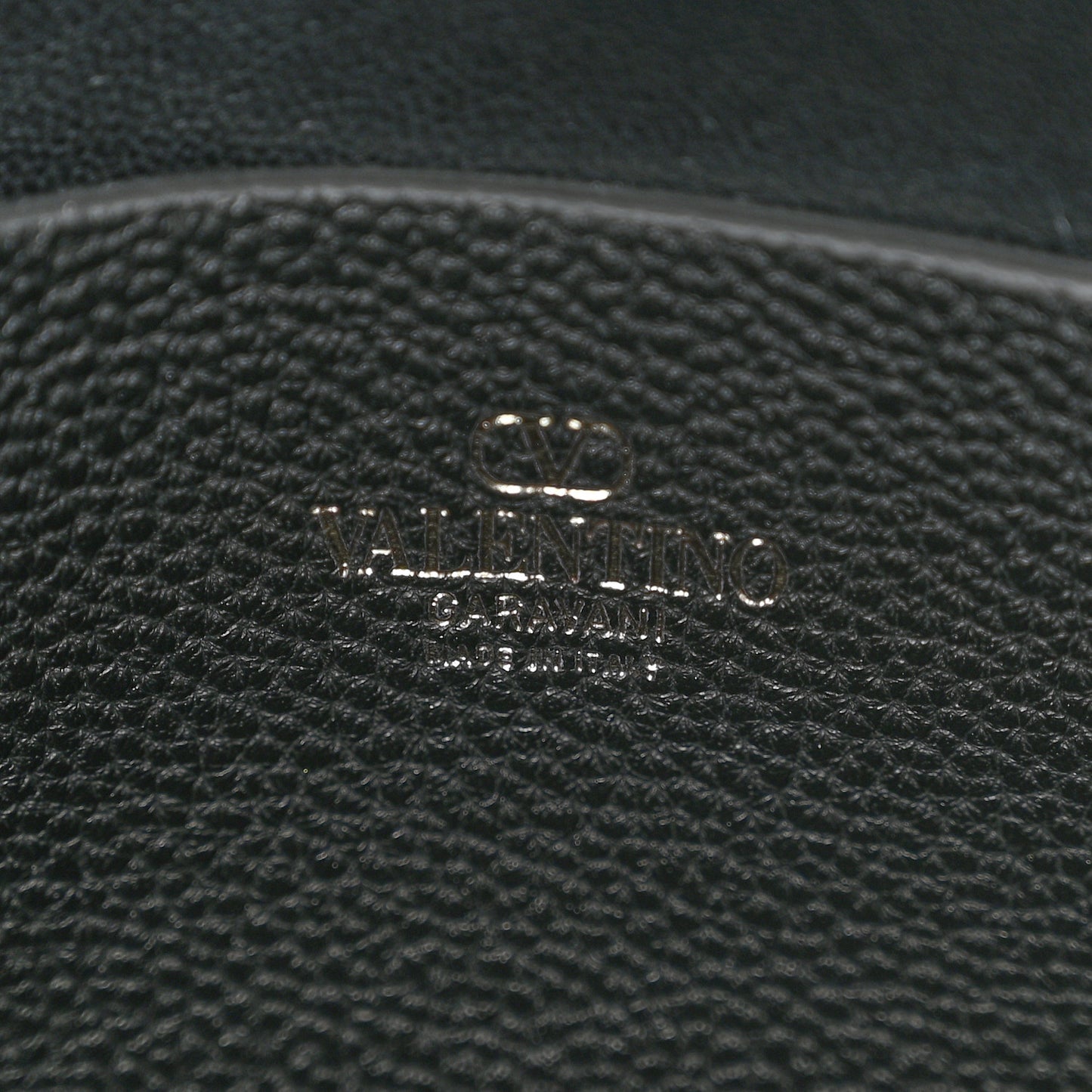 Grained Calfskin Rockstud Hobo Shoulder Bag Black