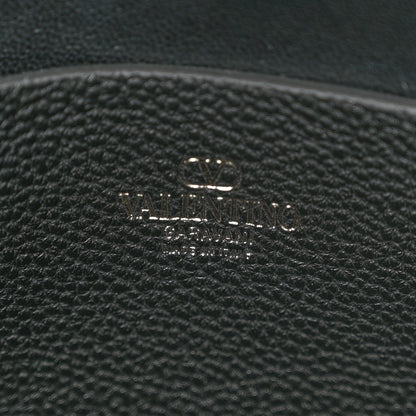 Valentino Garavani Grained Calfskin Rockstud Hobo Shoulder Bag Black 6 of 9