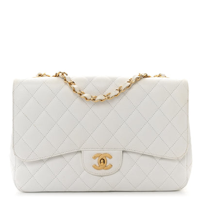 Chanel Caviar Quilted Jumbo Single Flap White 1 of 11