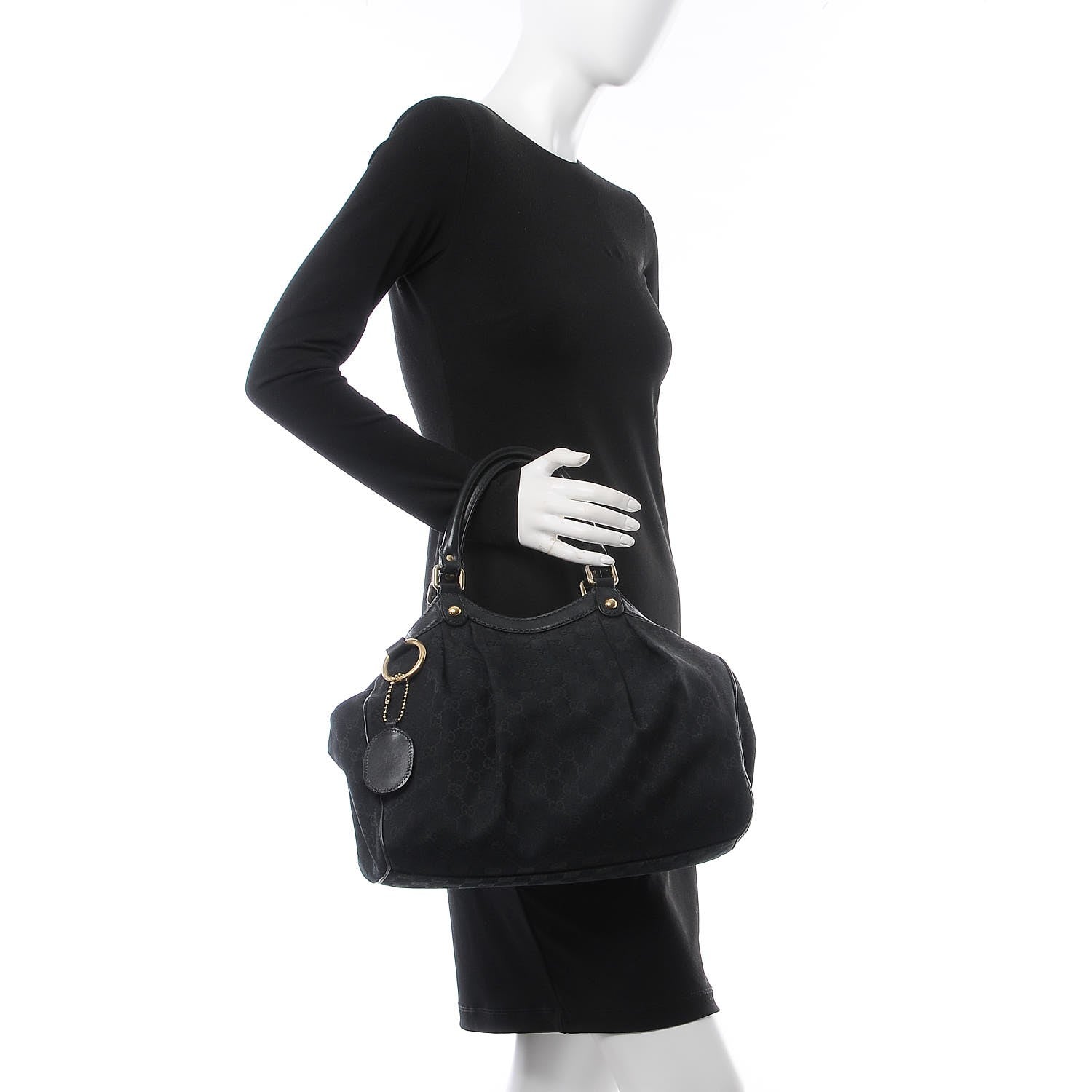 Gucci Monogram Medium Sukey Tote Black 2 of 16