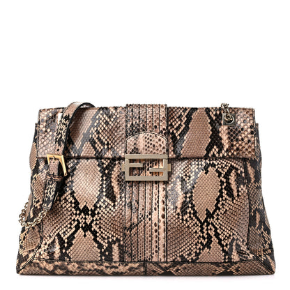 Fendi Snakeskin Forever Maxi Baguette Beige 1 of 12