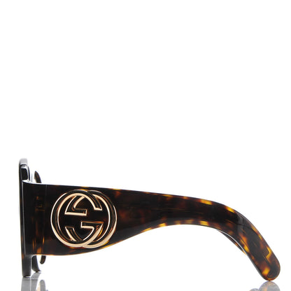 Gucci Acetate Oversized Interlocking G Sunglasses GG0152S Tortoise 3 of 7