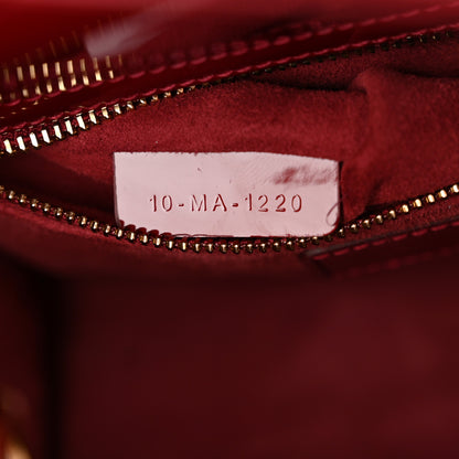 Christian Dior Patent Cannage Small Lady Dior Cherry Red 7 of 10