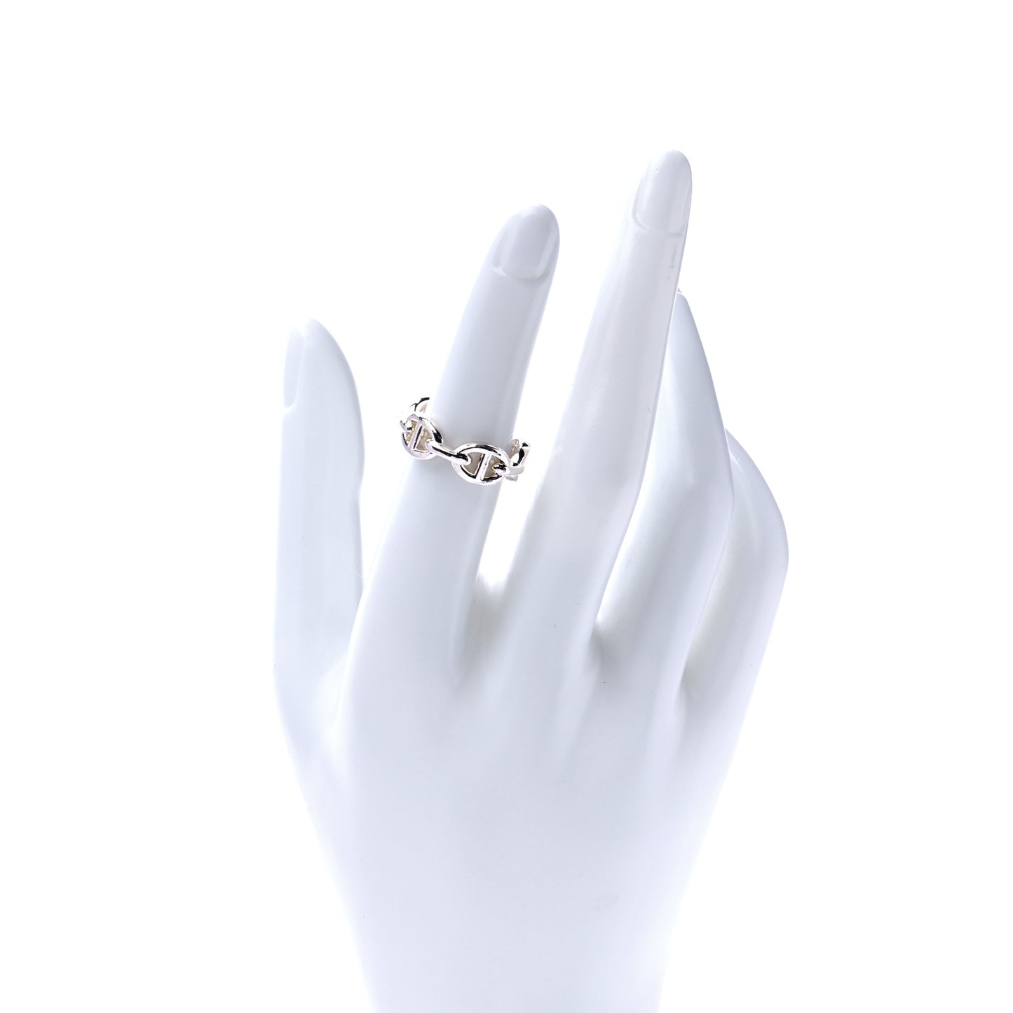 Sterling Silver PM Chaine d'Ancre Enchainee Band Ring 50 5.5