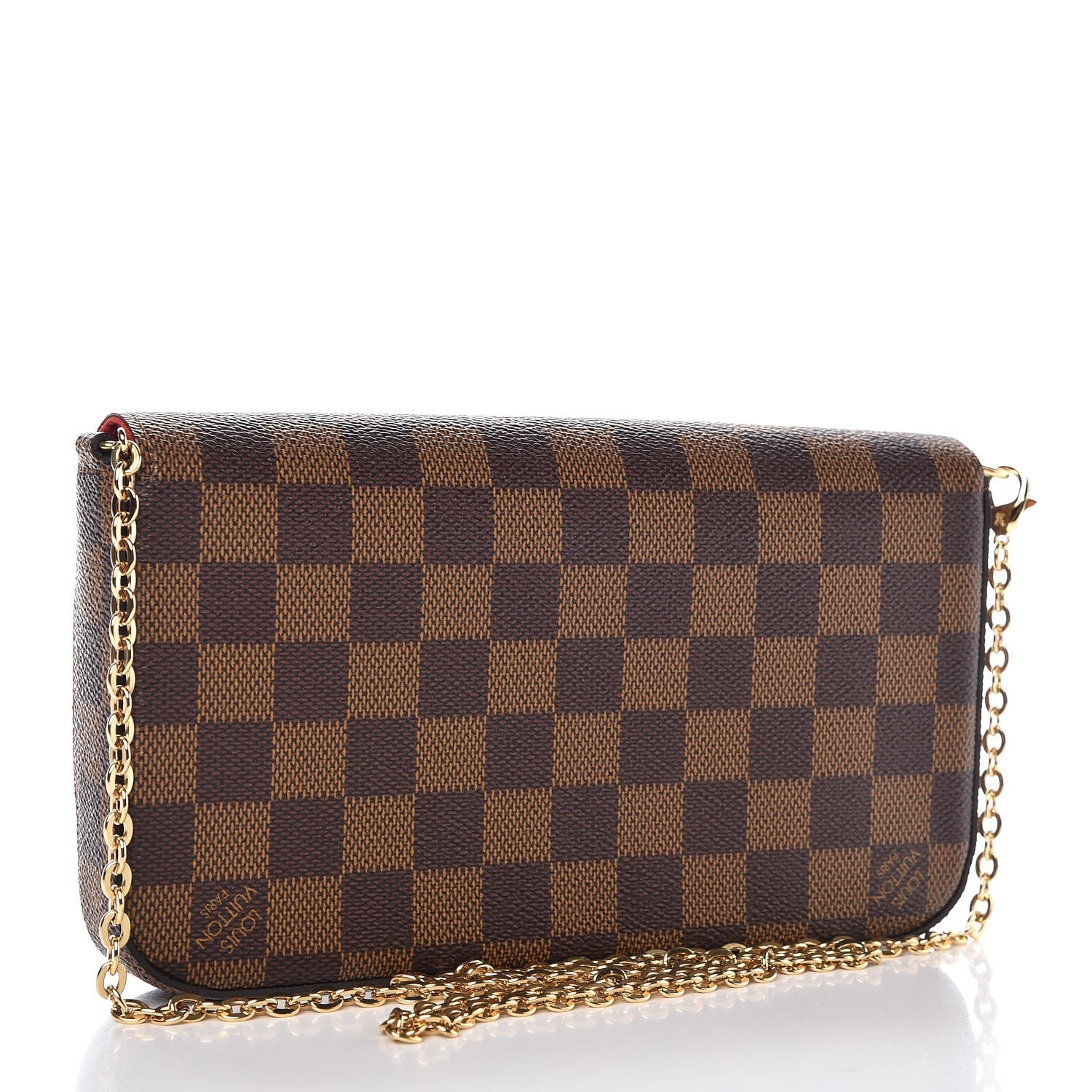 Louis Vuitton Damier Ebene Pochette Felicie Chain Wallet 4 of 11