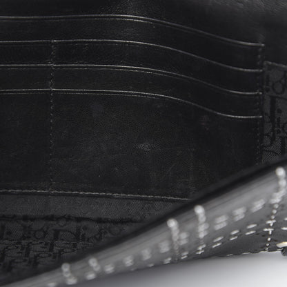 Christian Dior Lambskin Perforated Stitched Clutch Wallet Black 7 of 9