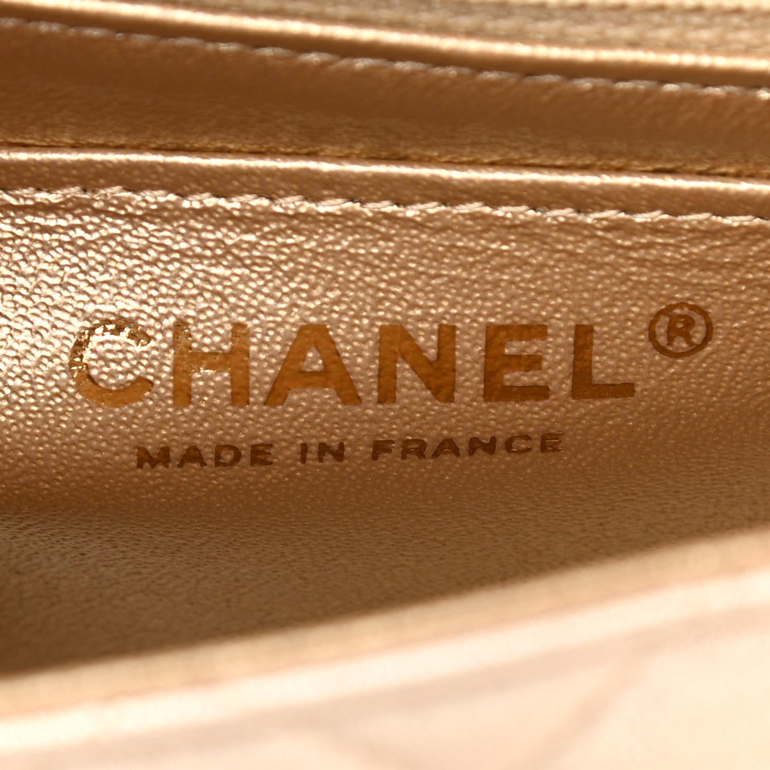 Chanel Metallic Lambskin Quilted Mini Square Flap Gold 5 of 9