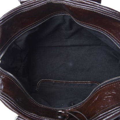 Chloe Crinkled Patent Betty Shoulder Bag Chocolate 5 of 12