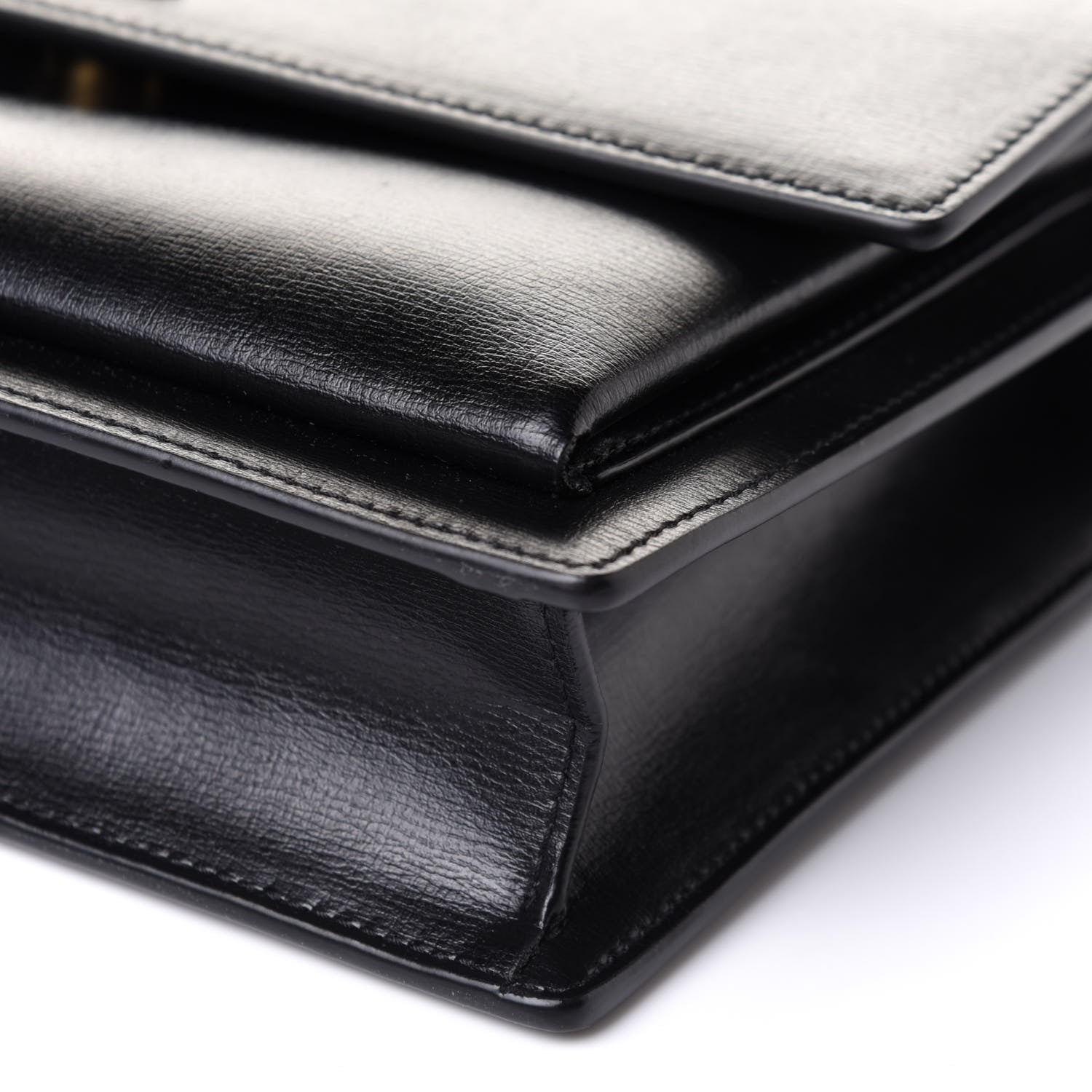 Saint Laurent Smooth Calfskin Medium Monogram Sunset Satchel Black 11 of 11