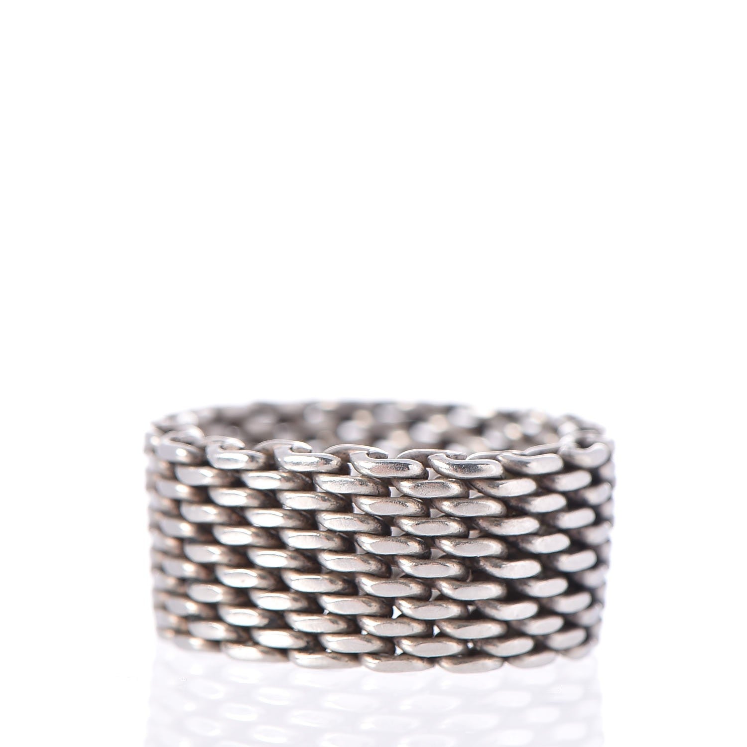 Tiffany Sterling Silver Somerset Mesh Ring 54 7 3 of 4