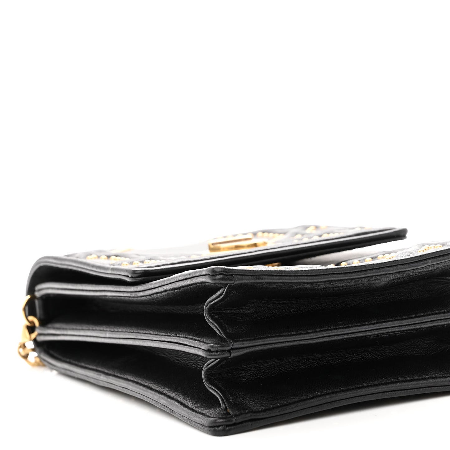 Lambskin Studded Vertical Diorama Black