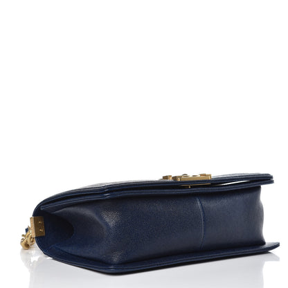 Chanel Caviar Quilted Medium Boy Flap Dark Blue 4 of 10