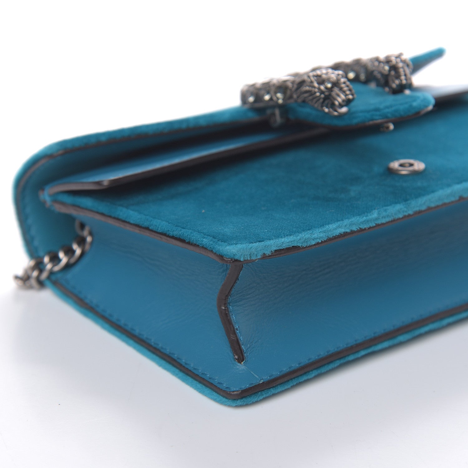 Gucci Velvet Super Mini Dionysus Shoulder Bag Pavone Cyan 8 of 8