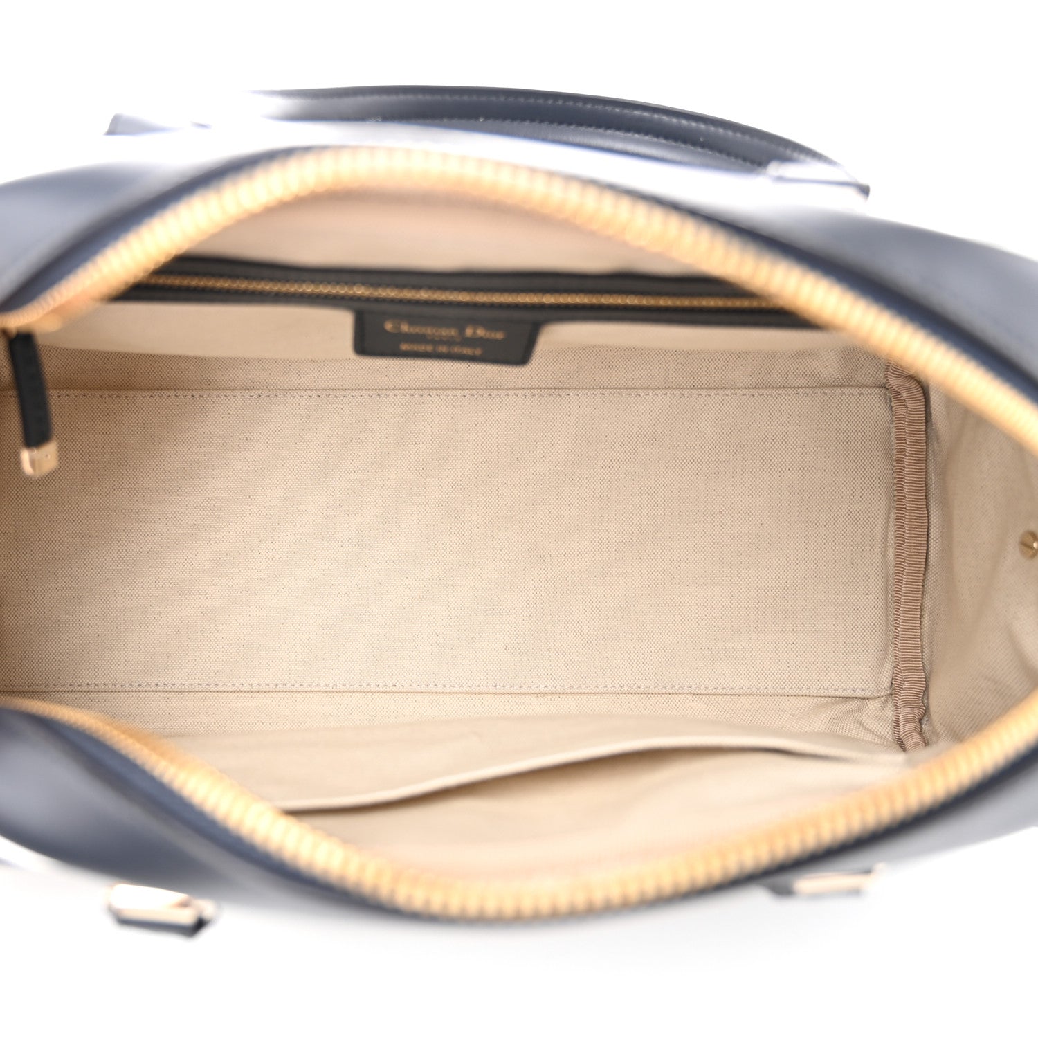 Christian Dior Calfskin Small Dior Vibe Zip Bowling Bag Blue White 5 of 10