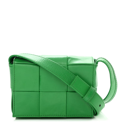 Bottega Veneta Crinkled Lambskin Maxi Intrecciato Extra Mini Cassette Crossbody Bag Parakeet 1 of 9